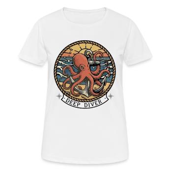 Octopus Anchor Marine Octopus Deep Diver Abzeichen - Frauen T-Shirt atmungsaktiv - Weiß - Vorne - AI Model Female 172 dark (172cm)
