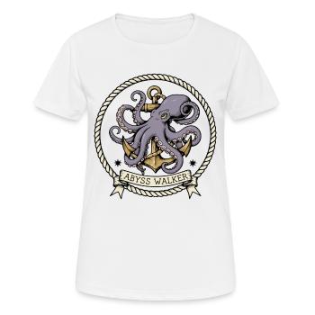 Octopus Anchor Marine Abyss Walker Retro-Abzeichen - Frauen T-Shirt atmungsaktiv - Weiß - Vorne - AI Model Female 172 dark (172cm)