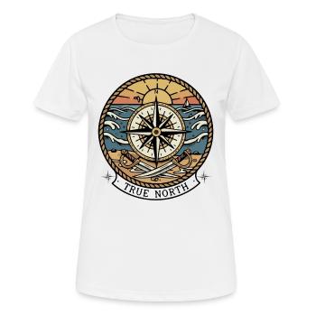 Boussole Rose des Vents Sabres Pirate True North - T-shirt respirant Femme - blanc - Devant - AI Model Female 172 dark (172cm)