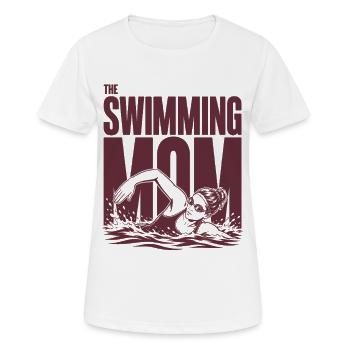 Swimming Mom Schwimmer Mama Shirt - Frauen T-Shirt atmungsaktiv - Weiß - Vorne - AI Model Female 172 dark (172cm)