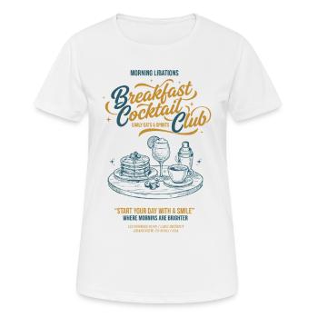 Petit-déjeuner Cocktail Club brunch, café, pancakes - T-shirt respirant Femme - blanc - Devant - AI Model Female 172 dark (172cm)