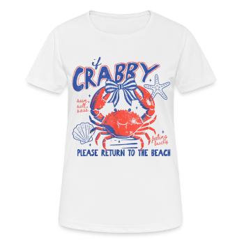 Tee retour de Crabby Beach - T-shirt respirant Femme - blanc - Devant - AI Model Female 172 dark (172cm)