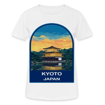 Kyoto Golden Pavilion Japan Retro Sonnenuntergangsabzeichen - Frauen T-Shirt atmungsaktiv - Weiß - Vorne - AI Model Female 172 dark (172cm)