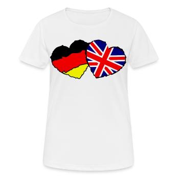Herz Deutsch Britische Freundschaft - Frauen T-Shirt atmungsaktiv - Weiß - Vorne - AI Model Female 172 dark (172cm)
