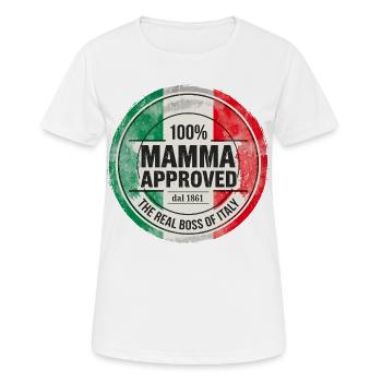 Mamma Approved - Frauen T-Shirt atmungsaktiv - Weiß - Vorne - AI Model Female 172 dark (172cm)