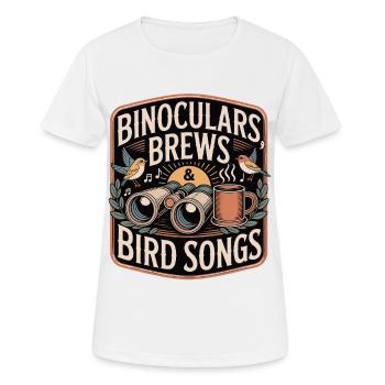 Binokulare Bräuche & Vogelsongs - Frauen T-Shirt atmungsaktiv - Weiß - Vorne - AI Model Female 172 dark (172cm)