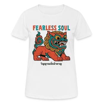 Furchtloser Löwengeist - Frauen T-Shirt atmungsaktiv - Weiß - Vorne - AI Model Female 172 dark (172cm)