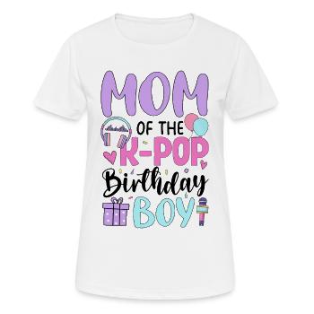 Maman du garçon anniversaire de la K-Pop - T-shirt respirant Femme - blanc - Devant - AI Model Female 172 dark (172cm)