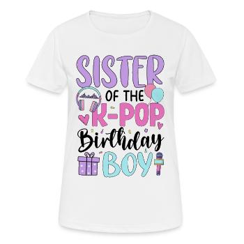 Sœur du garçon anniversaire de la K-Pop - T-shirt respirant Femme - blanc - Devant - AI Model Female 172 dark (172cm)