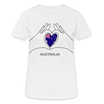 Le cœur de l’Australie sous drapeau australien Australie - T-shirt respirant Femme - blanc - Devant - AI Model Female 172 dark (172cm)