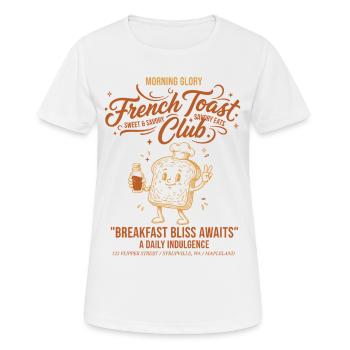 Le bonheur du petit-déjeuner attend un brunch drôle - T-shirt respirant Femme - blanc - Devant - AI Model Female 172 dark (172cm)
