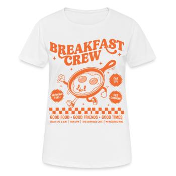 Breakfast Funny Brunch Coffee Pancake Food Bacon - Women's Breathable T-Shirt - white - Front - AI Model Female 172 dark (172cm)
