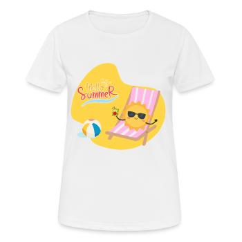 Hallo Summer Sunshine - Frauen T-Shirt atmungsaktiv - Weiß - Vorne - AI Model Female 172 dark (172cm)