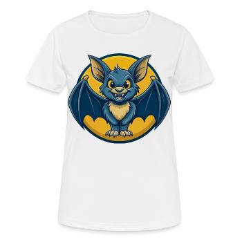 Bat Kawaii Mascot Cartoon Character Clipart Logo - Women's Breathable T-Shirt - white - Front - AI Model Female 172 dark (172cm)