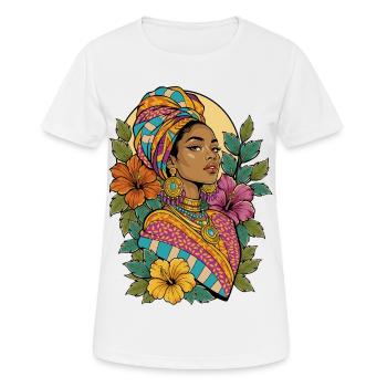 Mehrfarbiges Afrika - Frauen T-Shirt atmungsaktiv - Weiß - Vorne - AI Model Female 172 dark (172cm)