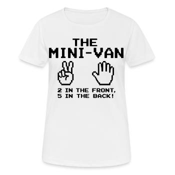Humour MiniVan Famille Nombreuse | Citation Drôle - T-shirt respirant Femme - blanc - Devant - AI Model Female 172 dark (172cm)