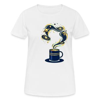 Galaktischer Kaffee Weltall Weltraum - Frauen T-Shirt atmungsaktiv - Weiß - Vorne - AI Model Female 172 dark (172cm)