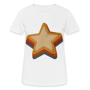 Vintage Star avec des couches arc-en-ciel - T-shirt respirant Femme - blanc - Devant - AI Model Female 172 dark (172cm)