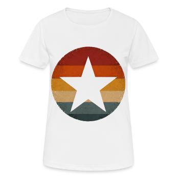 Retro Sunset Stern Vintage Sonne Stern Silhouette - Frauen T-Shirt atmungsaktiv - Weiß - Vorne - AI Model Female 172 dark (172cm)