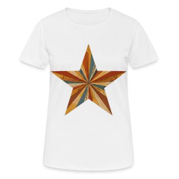 Étoile rétro avec rayures colorées Vintage Star - T-shirt respirant Femme - blanc - Devant - AI Model Female 172 dark (172cm)