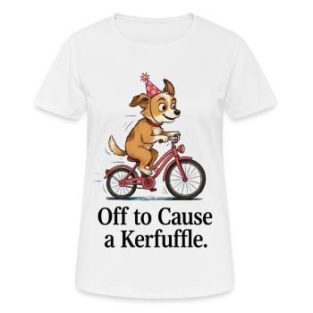 Dog on bike with party hat - Women's Breathable T-Shirt - white - Front - AI Model Female 172 dark (172cm)