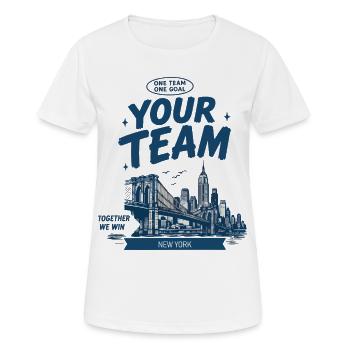 Your Team New York Skyline - Frauen T-Shirt atmungsaktiv - Weiß - Vorne - AI Model Female 172 dark (172cm)