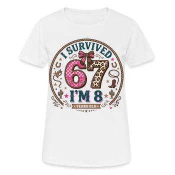 Anniversaire 8 Ans Fille Western Cowboy Cadeau - T-shirt respirant Femme - blanc - Devant - AI Model Female 172 dark (172cm)