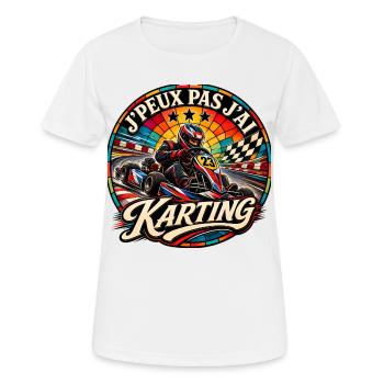 J'Peux Pas J'ai Karting Vintage - T-shirt respirant Femme - blanc - Devant - AI Model Female 172 dark (172cm)