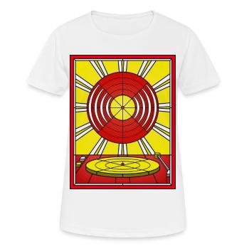 Stained Glass Vinyl Album and Turntable - Women's Breathable T-Shirt - white - Front - AI Model Female 172 dark (172cm)