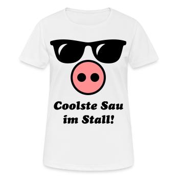 Coolste Sau Im Stall! (Cool) - Frauen T-Shirt atmungsaktiv - Weiß - Vorne - AI Model Female 172 dark (172cm)