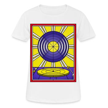Stained Glass Vinyl Album and Turntable - Women's Breathable T-Shirt - white - Front - AI Model Female 172 dark (172cm)