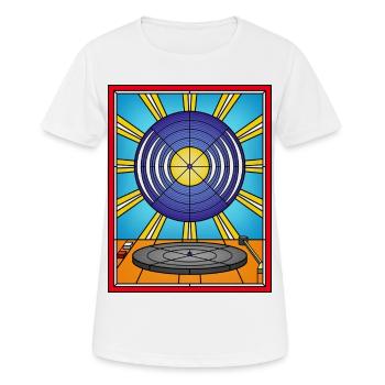 Stained Glass Vinyl Album and Turntable - Women's Breathable T-Shirt - white - Front - AI Model Female 172 dark (172cm)