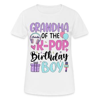 Grand-mère du garçon d’anniversaire K-Pop - T-shirt respirant Femme - blanc - Devant - AI Model Female 172 dark (172cm)