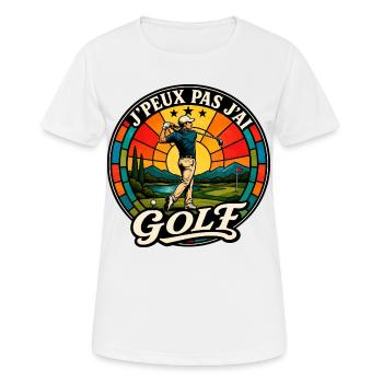 J'Peux Pas J'ai Golf Cadeau Vintage - T-shirt respirant Femme - blanc - Devant - AI Model Female 172 dark (172cm)
