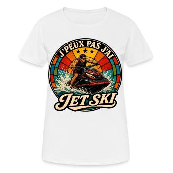 J'Peux Pas J'ai Jet Ski Cadeau Vintage - T-shirt respirant Femme - blanc - Devant - AI Model Female 172 dark (172cm)