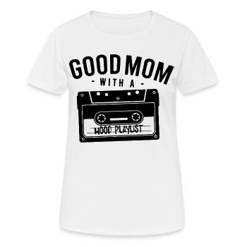 Playlist de la bonne mère avec une cagoule - T-shirt respirant Femme - blanc - Devant - AI Model Female 172 dark (172cm)
