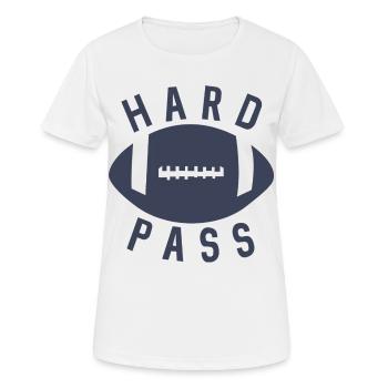 Hartes Pass Footballhelm - Frauen T-Shirt atmungsaktiv - Weiß - Vorne - AI Model Female 172 dark (172cm)