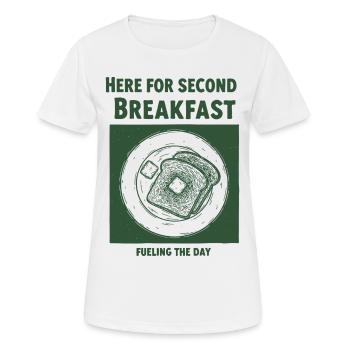 Breakfast Here For Second Breakfast Fueling - Women's Breathable T-Shirt - white - Front - AI Model Female 172 dark (172cm)