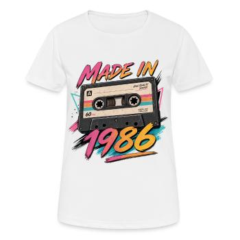 Made in 1986 Kassette Retro 40 Geburtstag - Frauen T-Shirt atmungsaktiv - Weiß - Vorne - AI Model Female 172 dark (172cm)
