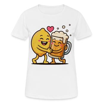 Radler Bier Zitrone Und Bierkrug Freunde - Frauen T-Shirt atmungsaktiv - Weiß - Vorne - AI Model Female 172 dark (172cm)