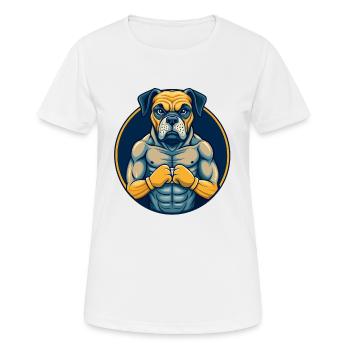 Boxer Dog Kawaii Maskottchen Cartoon Clipart Logo Abzeichen - Frauen T-Shirt atmungsaktiv - Weiß - Vorne - AI Model Female 172 dark (172cm)