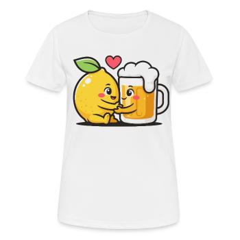 Bière Radler Citron Love Mélange drôle - T-shirt respirant Femme - blanc - Devant - AI Model Female 172 dark (172cm)