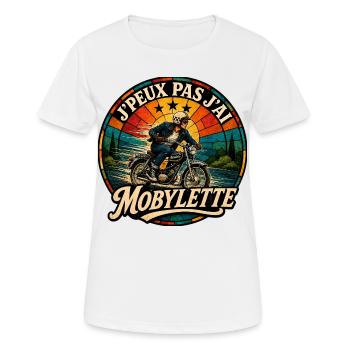 J'Peux Pas J'ai Mobylette Cadeau Vintage - T-shirt respirant Femme - blanc - Devant - AI Model Female 172 dark (172cm)