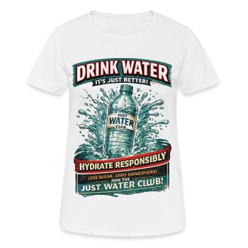 Trinkwasser-Hydrationsclub - Frauen T-Shirt atmungsaktiv - Weiß - Vorne - AI Model Female 172 dark (172cm)