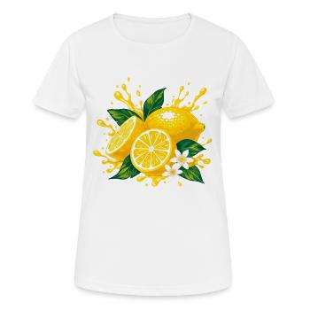 Zitronenfarben - Frauen T-Shirt atmungsaktiv - Weiß - Vorne - AI Model Female 172 dark (172cm)