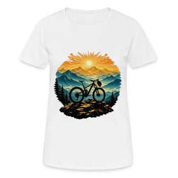 MTB Berge Sonnenuntergang Trail Natur Biker Gipfel - Frauen T-Shirt atmungsaktiv - Weiß - Vorne - AI Model Female 172 dark (172cm)