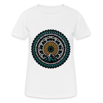 Fahrradkette Kassette MTB Mechaniker Bike Zahnrad - Frauen T-Shirt atmungsaktiv - Weiß - Vorne - AI Model Female 172 dark (172cm)