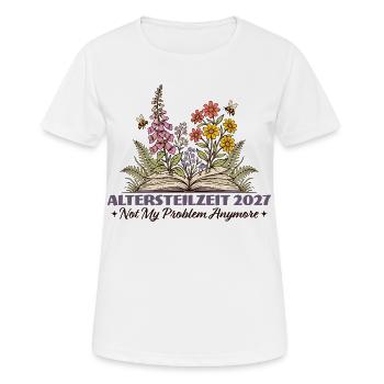 Retraite partielle 2027 Don potentiel pour la retraite anticipée - T-shirt respirant Femme - blanc - Devant - AI Model Female 172 dark (172cm)