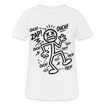 Funny Humor Snowman Lightning Ouch Gift - Women's Breathable T-Shirt - white - Front - AI Model Female 172 dark (172cm)