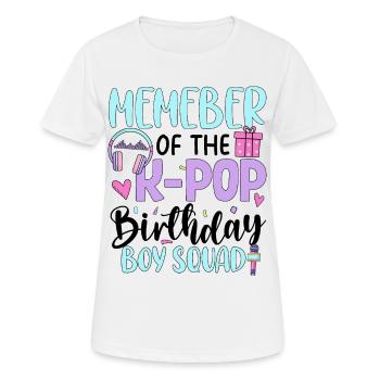Membre de The K Pop Birthday Boy Squad - T-shirt respirant Femme - blanc - Devant - AI Model Female 172 dark (172cm)